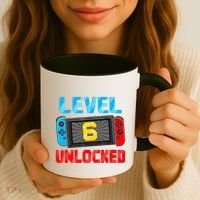 Level 6 Unlocked Gamer 6th Birthday Gift Video Game Coffee Mug thumb 3