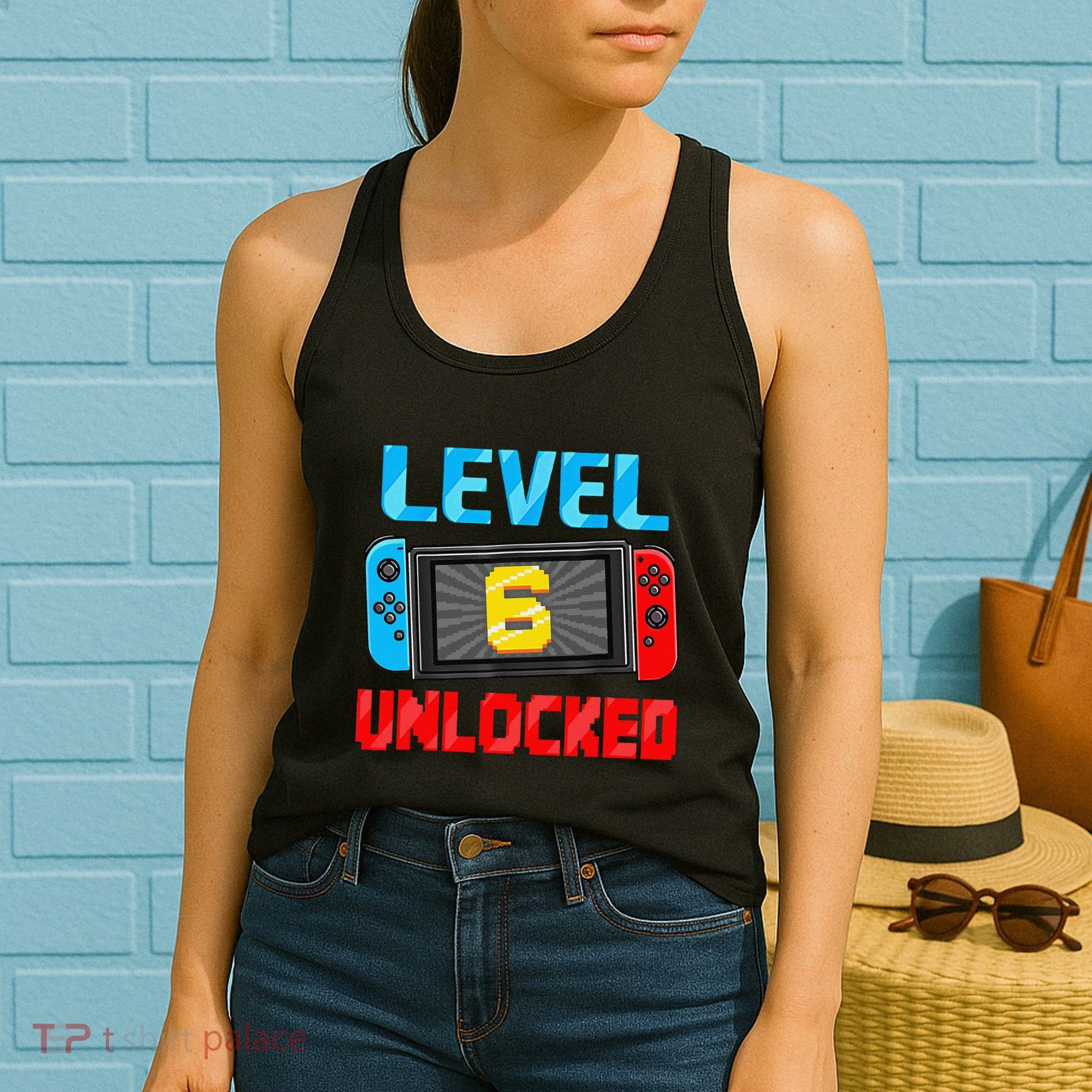 Level 6 Unlocked Gamer 6th Birthday Gift Video Game Women's Tank Top
