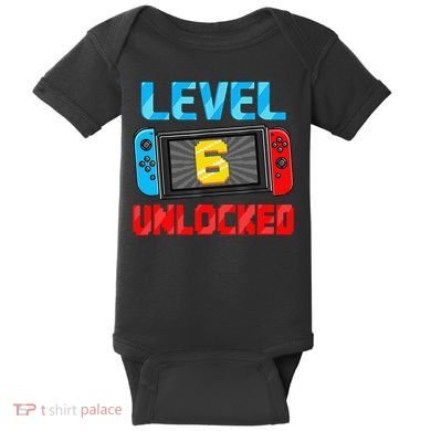 Level 6 Unlocked Gamer 6th Birthday Gift Video Game Baby Bodysuit