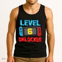 Level 6 Unlocked Gamer 6th Birthday Gift Video Game Tank Top thumb 3