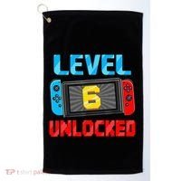 Level 6 Unlocked Gamer 6th Birthday Gift Video Game Golf Towel thumb 0