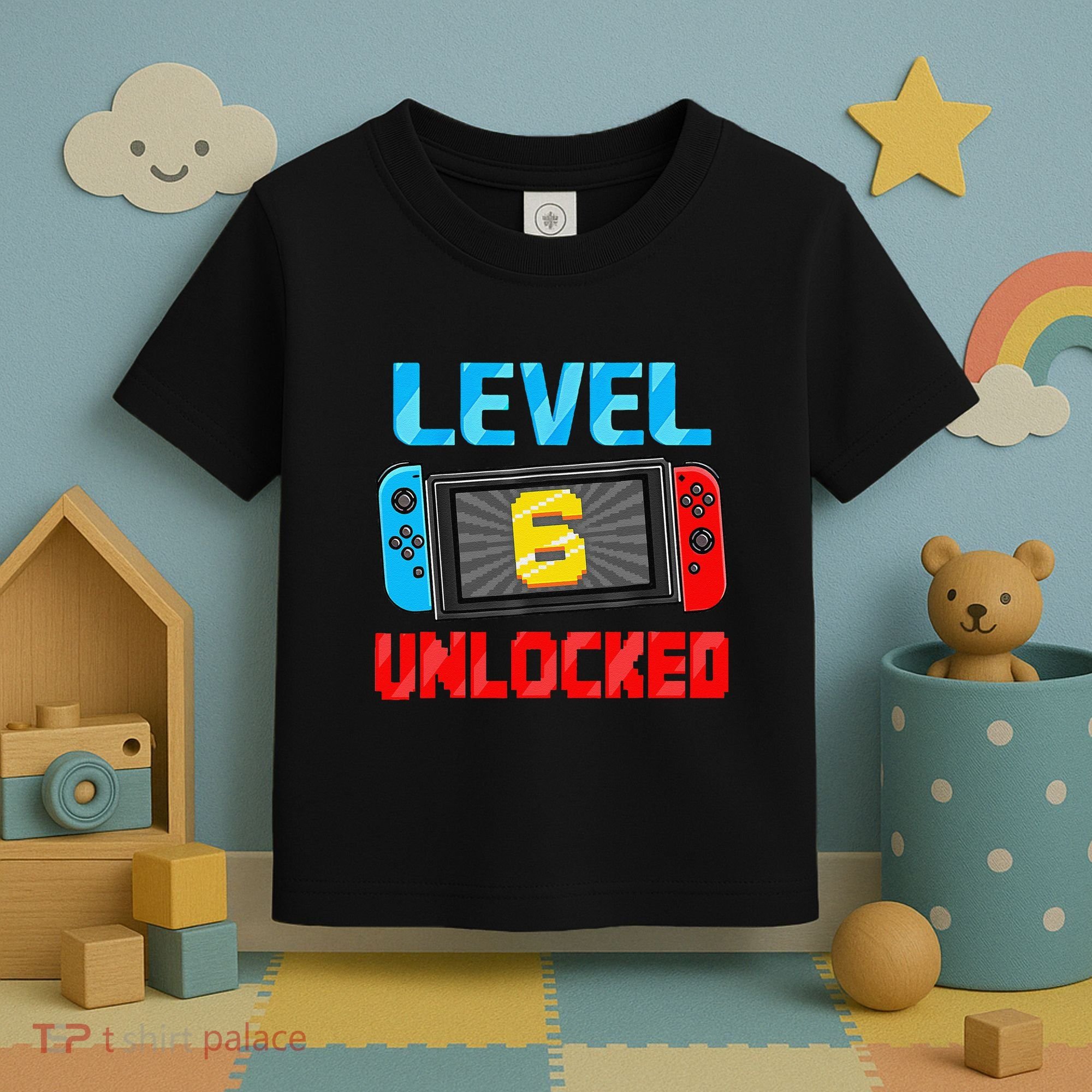 Level 6 Unlocked Gamer 6th Birthday Gift Video Game Toddler T-Shirt