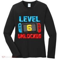 Level 6 Unlocked Gamer 6th Birthday Gift Video Game Women's Long Sleeve Shirt thumb 0