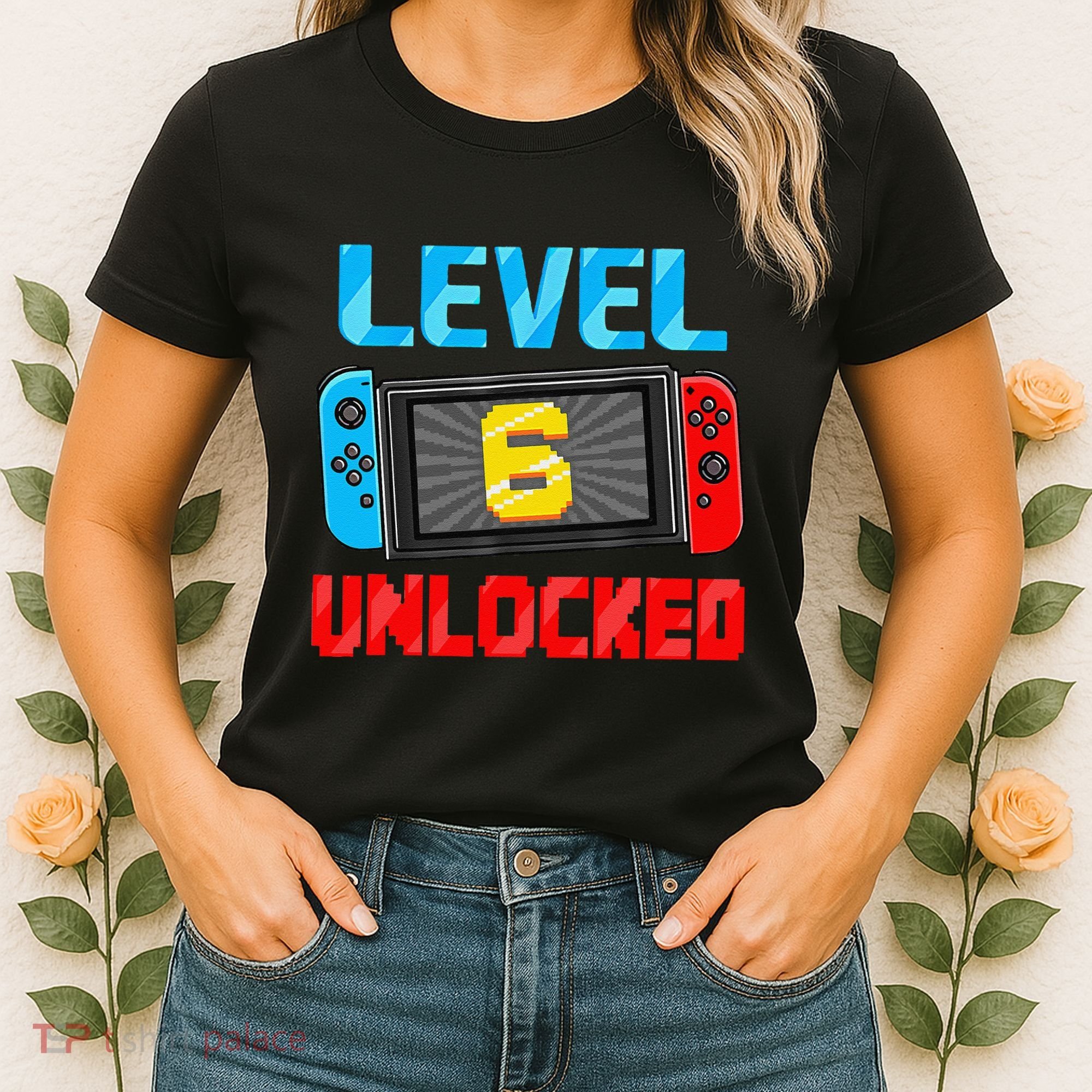 Level 6 Unlocked Gamer 6th Birthday Gift Video Game Women's T-Shirt