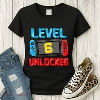 Level 6 Unlocked Gamer 6th Birthday Gift Video Game Women's T-Shirt thumb 3