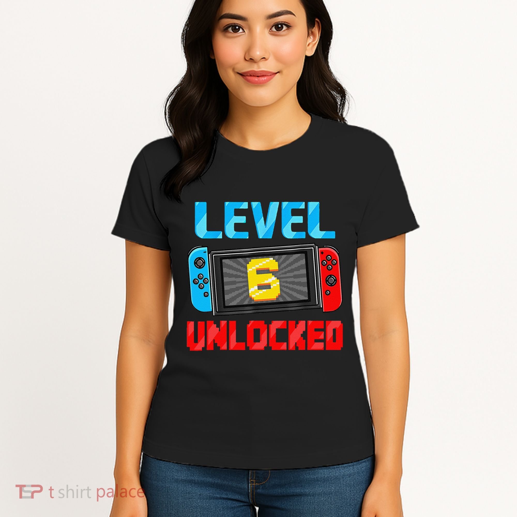 Level 6 Unlocked Gamer 6th Birthday Gift Video Game Women's T-Shirt