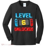 Level 6 Unlocked Gamer 6th Birthday Gift Video Game Kids Long Sleeve Shirt thumb 0