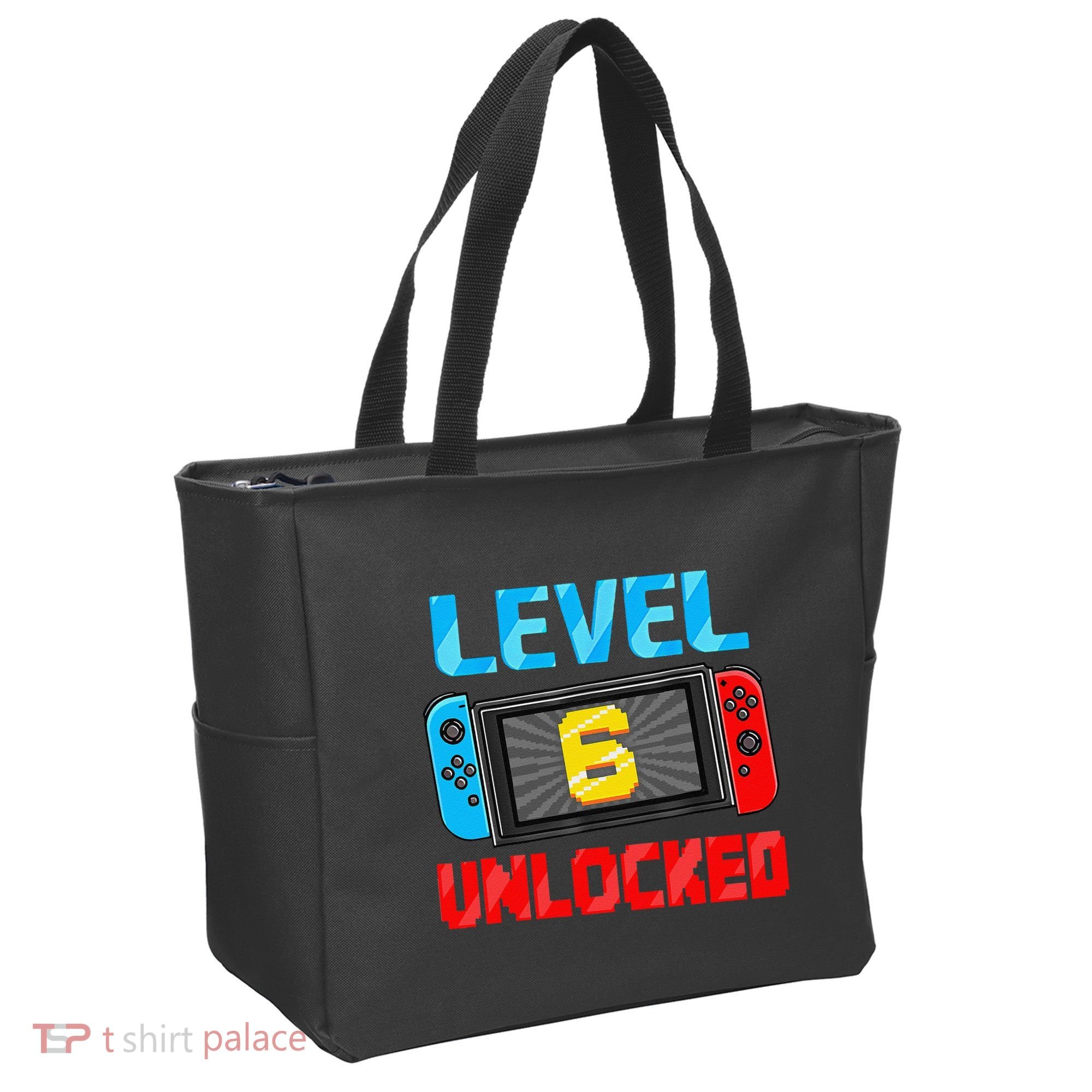 Level 6 Unlocked Gamer 6th Birthday Gift Video Game Tote Bag