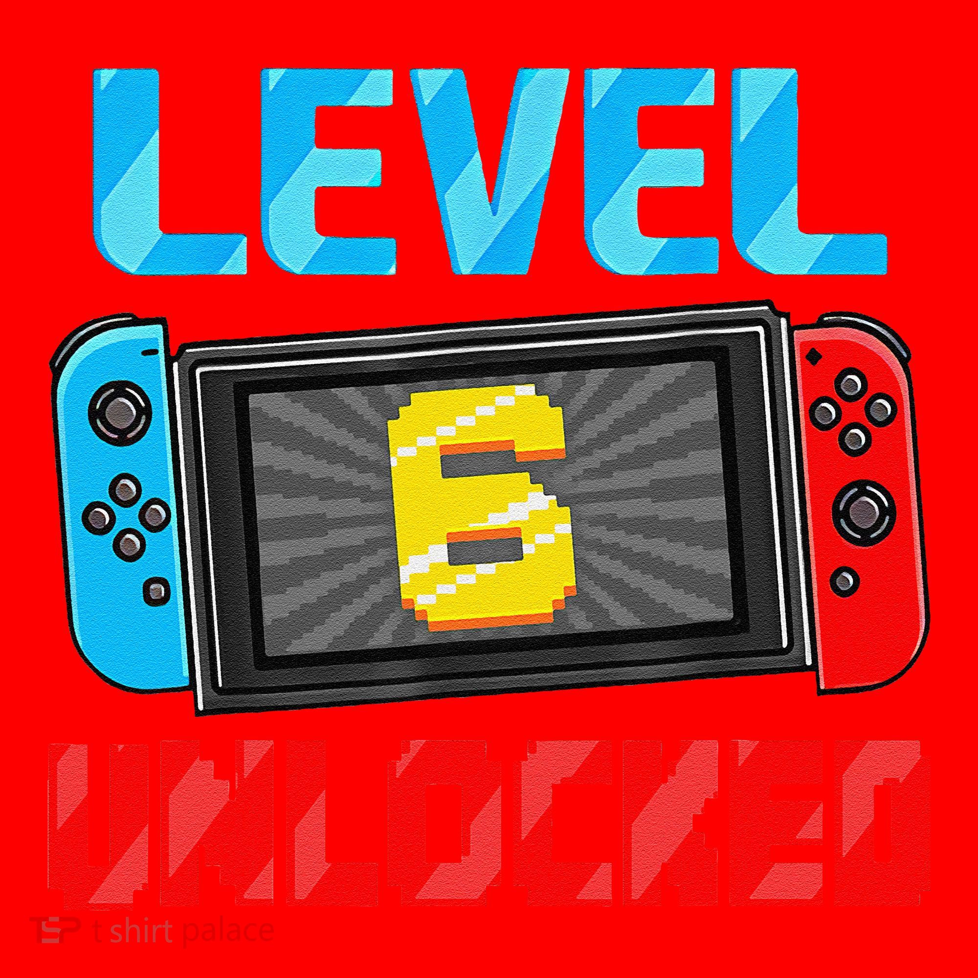 Level 6 Unlocked Gamer 6th Birthday Gift Video Game Santa Hat