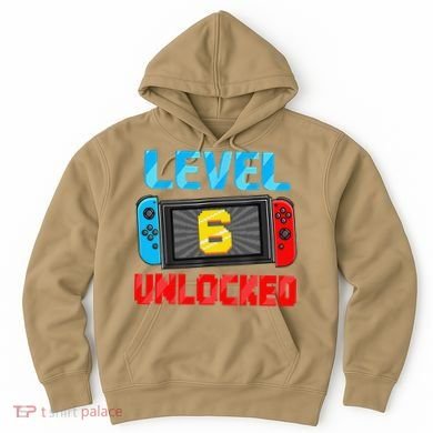 Level 6 Unlocked Gamer 6th Birthday Gift Video Game Hoodie