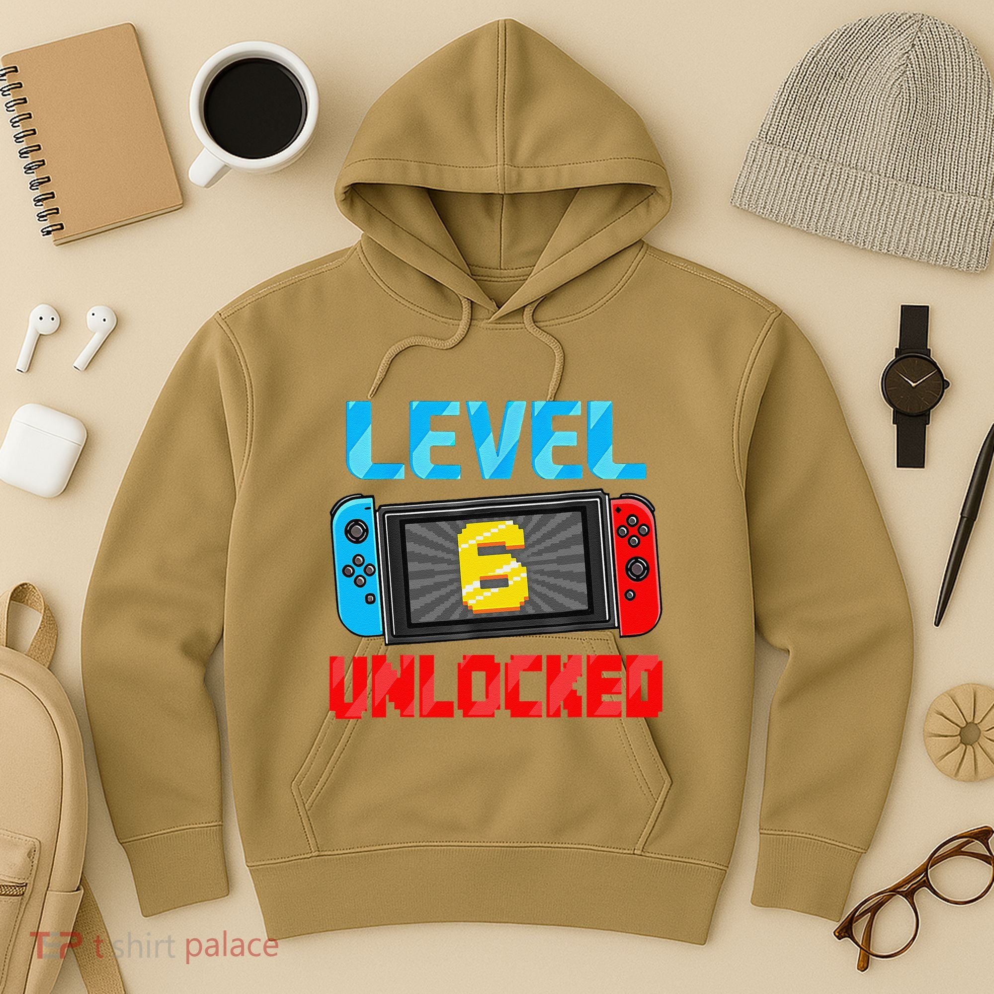 Level 6 Unlocked Gamer 6th Birthday Gift Video Game Hoodie