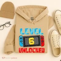 Level 6 Unlocked Gamer 6th Birthday Gift Video Game Hoodie thumb 4