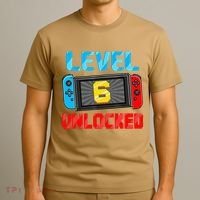 Level 6 Unlocked Gamer 6th Birthday Gift Video Game T-Shirt thumb 3