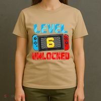 Level 6 Unlocked Gamer 6th Birthday Gift Video Game T-Shirt thumb 4