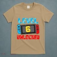 Level 6 Unlocked Gamer 6th Birthday Gift Video Game T-Shirt thumb 5
