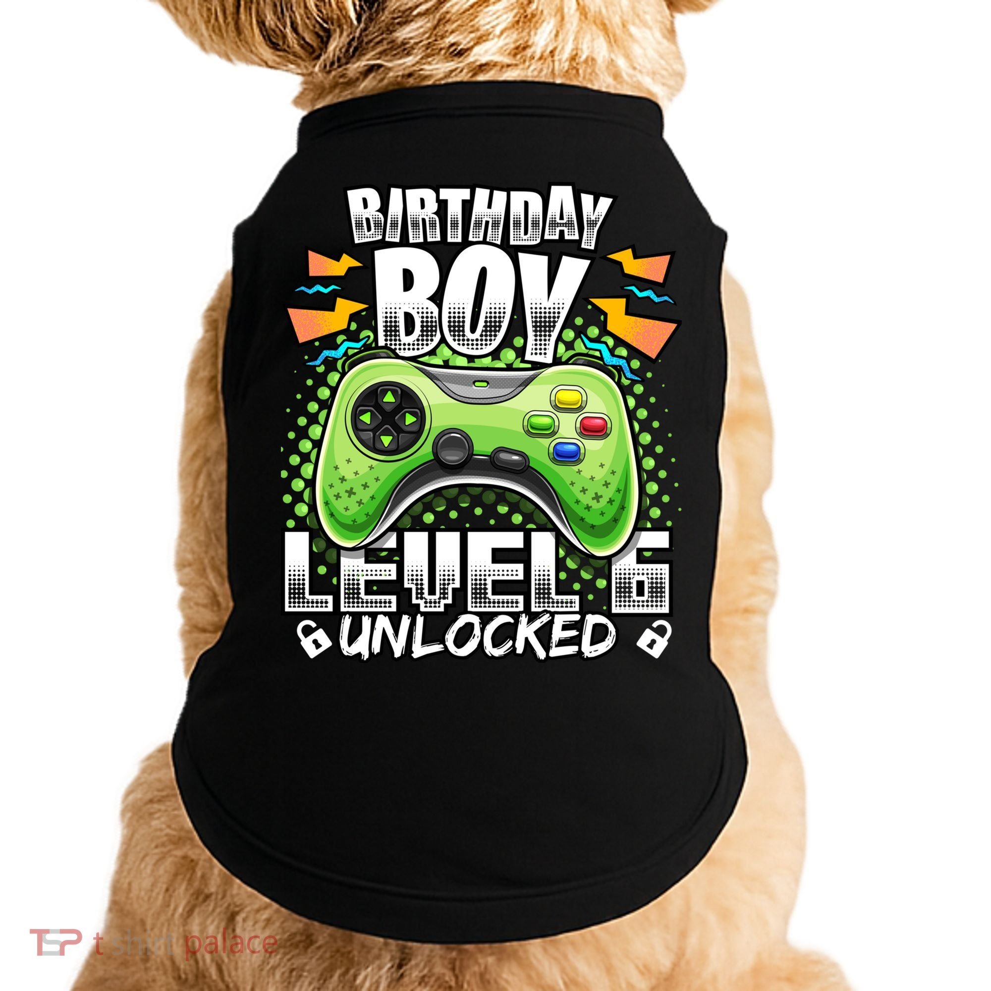 Level 6 Unlocked Video Game 6th Birthday Gamer Gift Boys Gift Doggie Tank
