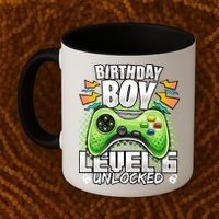 Level 6 Unlocked Video Game 6th Birthday Gamer Gift Boys Gift Coffee Mug thumb 2