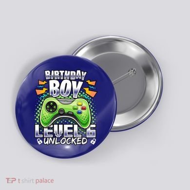 Level 6 Unlocked Video Game 6th Birthday Gamer Gift Boys Gift Button