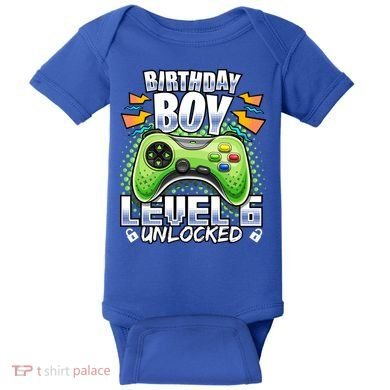 Level 6 Unlocked Video Game 6th Birthday Gamer Gift Boys Gift Baby Bodysuit