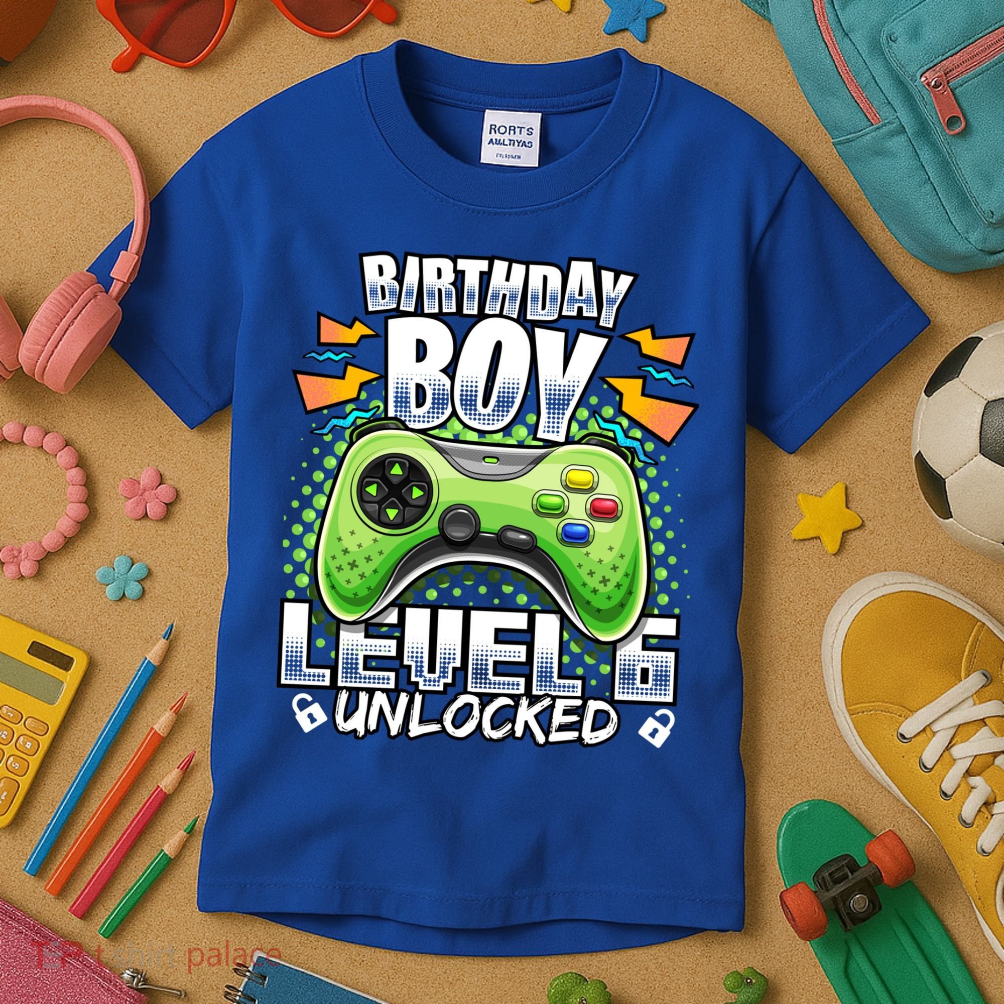 Level 6 Unlocked Video Game 6th Birthday Gamer Gift Boys Gift Kids T-Shirt