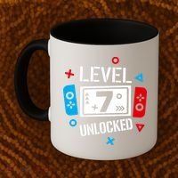 Level 7 Unlocked Birthday, 7th Birthday Boy Gamer, 7 Years Old Gamer Coffee Mug thumb 2