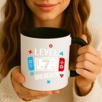 Level 7 Unlocked Birthday, 7th Birthday Boy Gamer, 7 Years Old Gamer Coffee Mug thumb 3