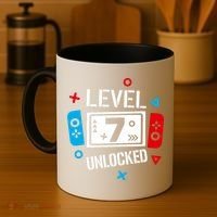 Level 7 Unlocked Birthday, 7th Birthday Boy Gamer, 7 Years Old Gamer Coffee Mug thumb 4