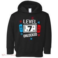Level 7 Unlocked Birthday, 7th Birthday Boy Gamer, 7 Years Old Gamer Toddler Hoodie thumb 0