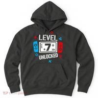 Level 7 Unlocked Birthday, 7th Birthday Boy Gamer, 7 Years Old Gamer Hoodie thumb 0