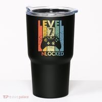 Level 7 Unlocked Funny Video Gamer 7th Birthday Gift Tumbler thumb 0