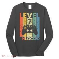 Level 7 Unlocked Funny Video Gamer 7th Birthday Gift Long Sleeve Shirt thumb 0