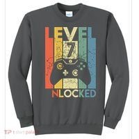 Level 7 Unlocked Funny Video Gamer 7th Birthday Gift Sweatshirt thumb 0