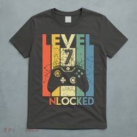 Level 7 Unlocked Funny Video Gamer 7th Birthday Gift T-Shirt thumb 5