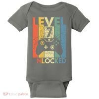 Level 7 Unlocked Funny Video Gamer 7th Birthday Gift Baby Bodysuit thumb 0