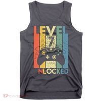 Level 7 Unlocked Funny Video Gamer 7th Birthday Gift Tank Top thumb 0