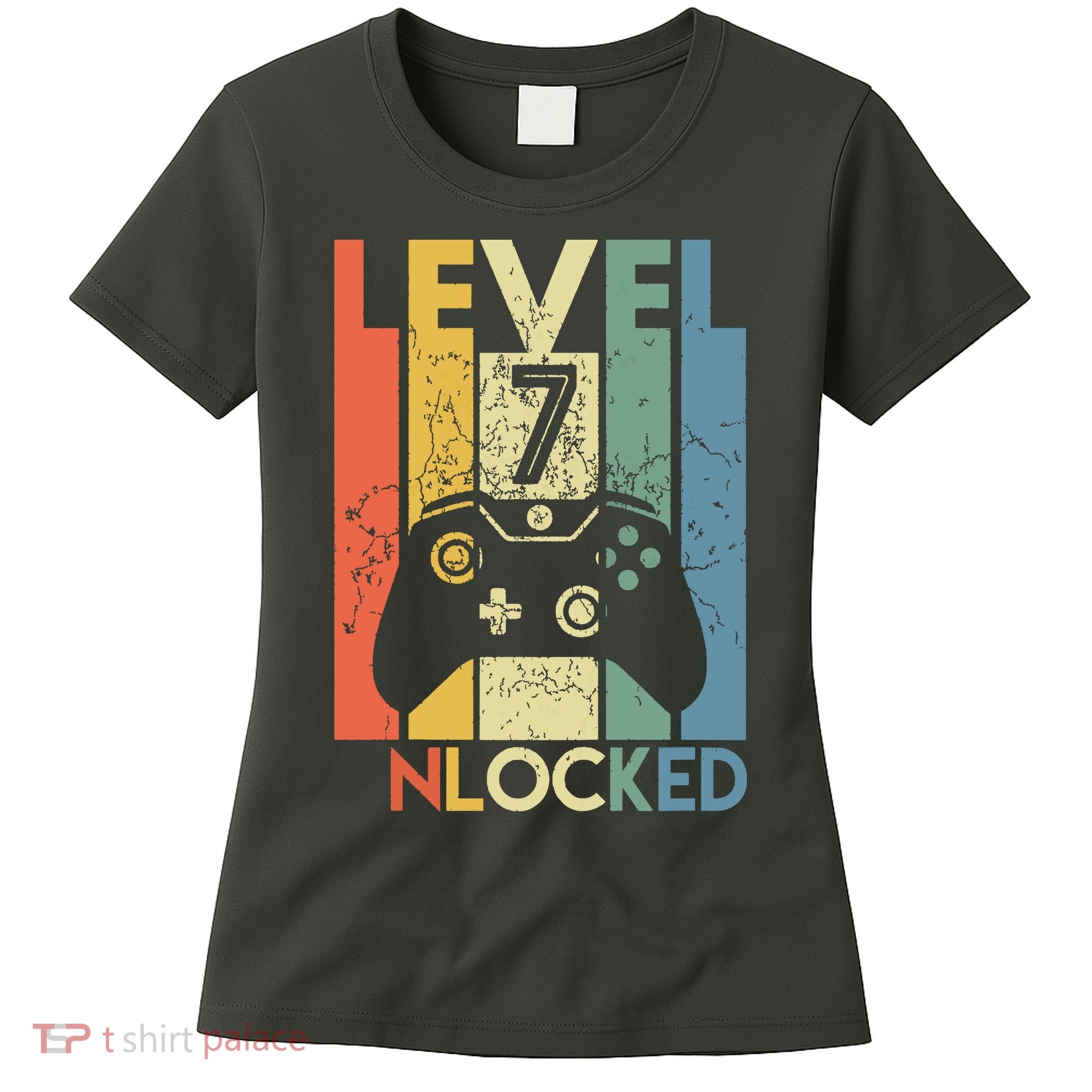 Level 7 Unlocked Funny Video Gamer 7th Birthday Gift Women's T-Shirt