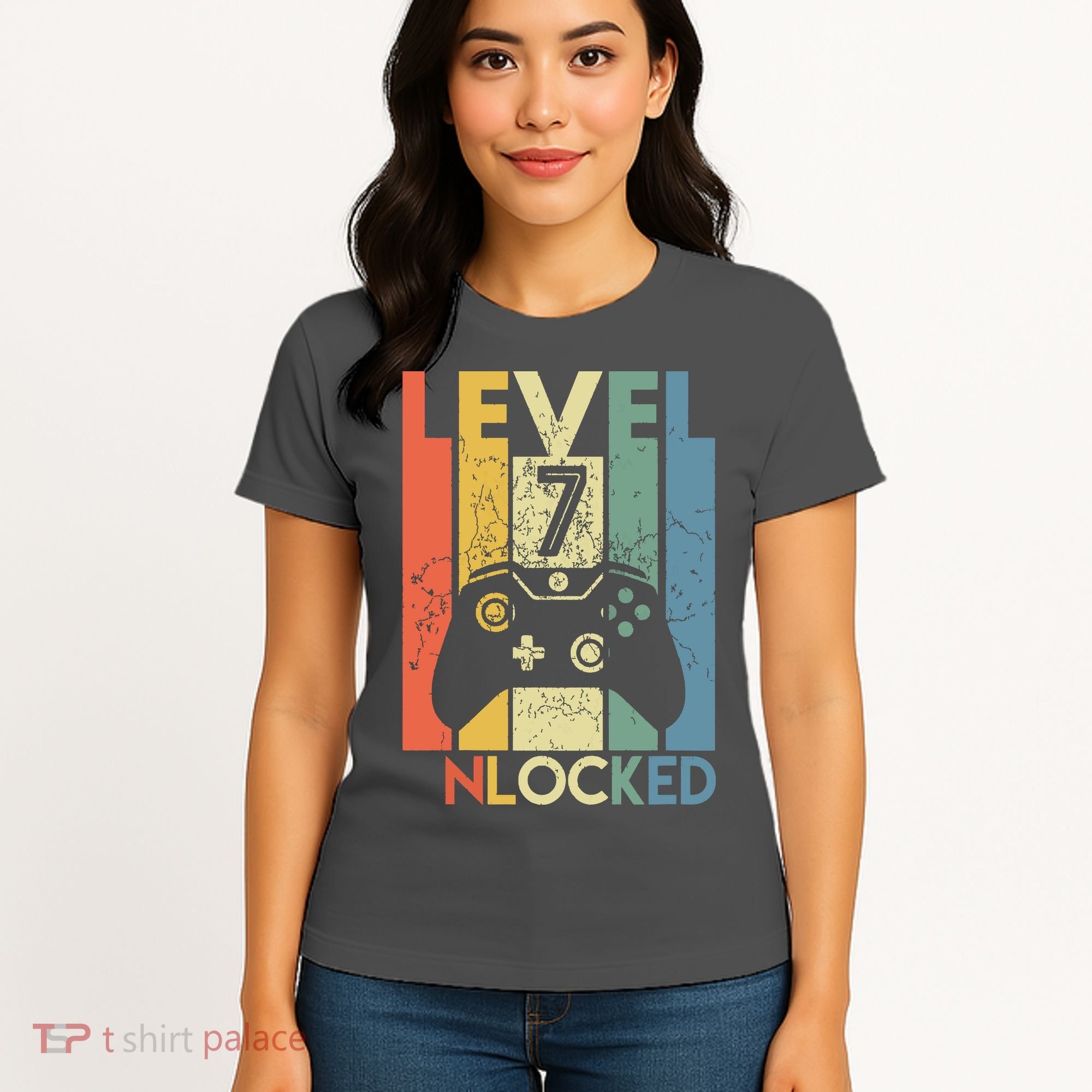Level 7 Unlocked Funny Video Gamer 7th Birthday Gift Women's T-Shirt