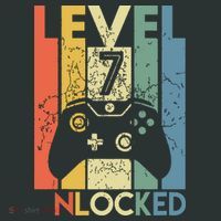 Level 7 Unlocked Funny Video Gamer 7th Birthday Gift Kids Hoodie thumb 5