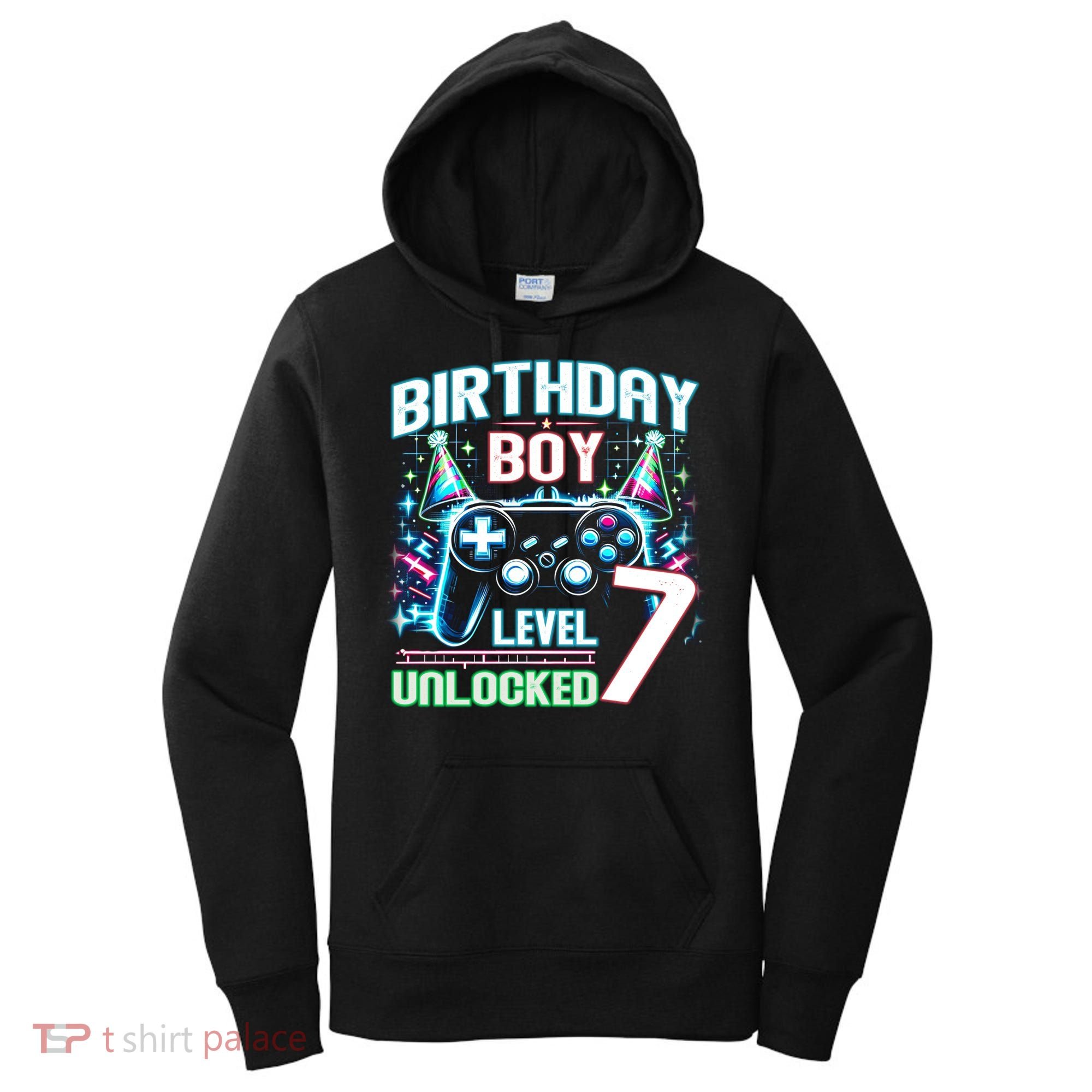 Level 7 Unlocked Birthday Gamer Video Game Party Gift Women's Hoodie