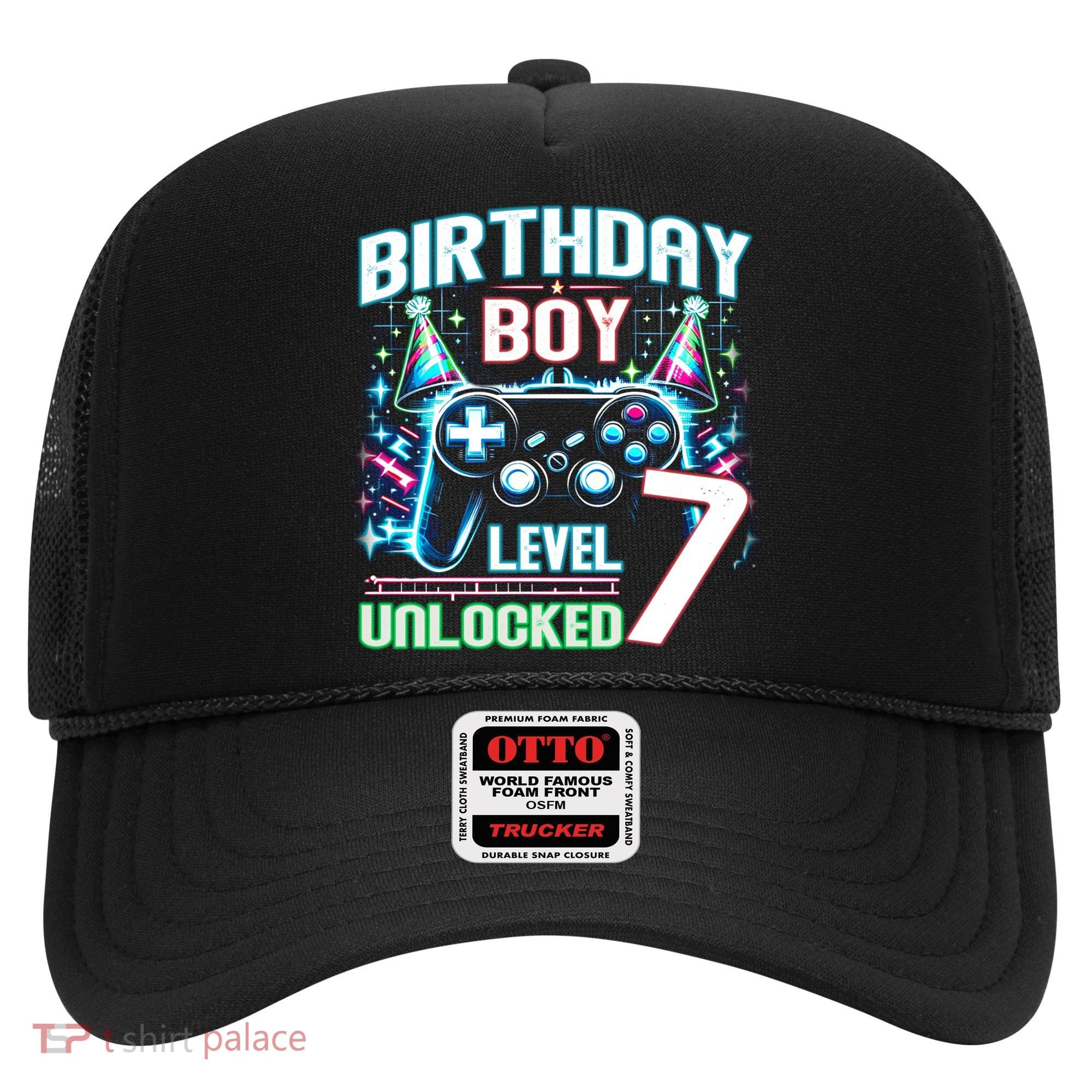Level 7 Unlocked Birthday Gamer Video Game Party Gift Hat