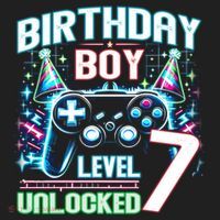 Level 7 Unlocked Birthday Gamer Video Game Party Gift Hat thumb 2