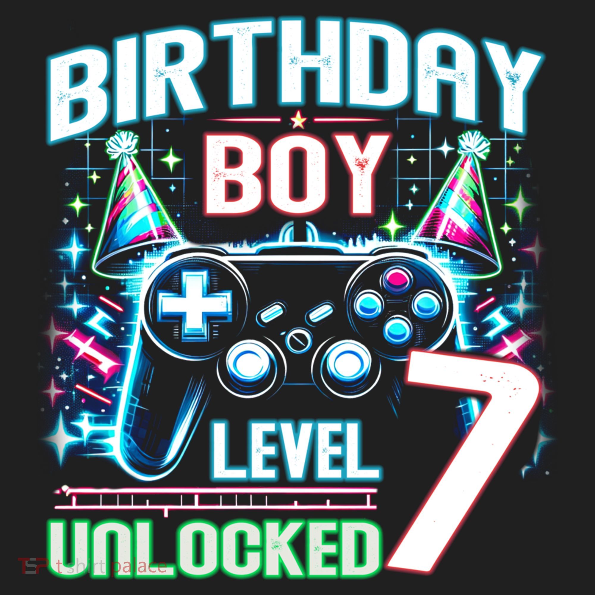 Level 7 Unlocked Birthday Gamer Video Game Party Gift Hat