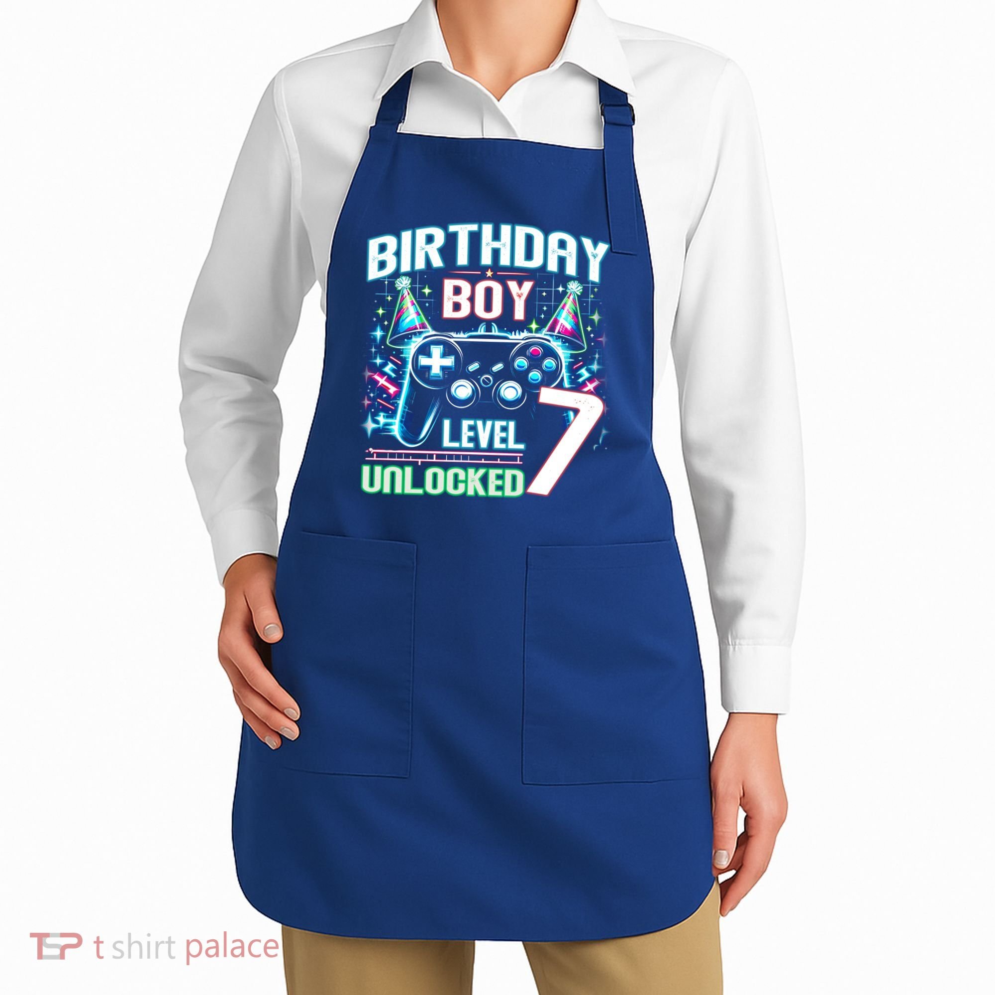 Level 7 Unlocked Birthday Gamer Video Game Party Gift Apron