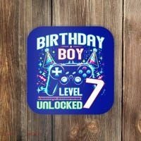 Level 7 Unlocked Birthday Gamer Video Game Party Gift Coaster thumb 0