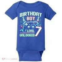Level 7 Unlocked Birthday Gamer Video Game Party Gift Baby Bodysuit thumb 0