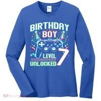 Level 7 Unlocked Birthday Gamer Video Game Party Gift Women's Long Sleeve Shirt thumb 0
