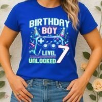 Level 7 Unlocked Birthday Gamer Video Game Party Gift Women's T-Shirt thumb 2