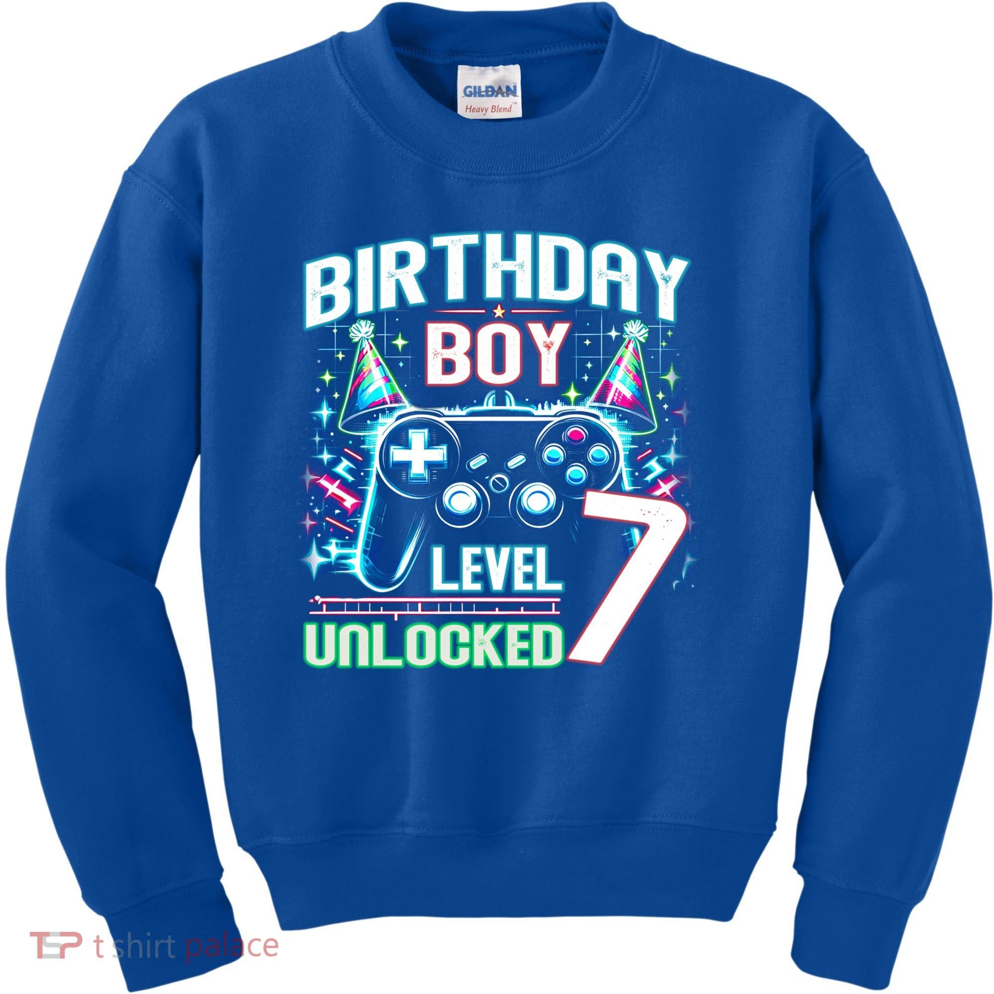 Level 7 Unlocked Birthday Gamer Video Game Party Gift Kids Sweatshirt