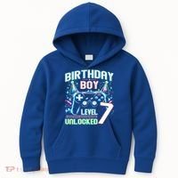 Level 7 Unlocked Birthday Gamer Video Game Party Gift Kids Hoodie thumb 0