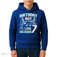 Level 7 Unlocked Birthday Gamer Video Game Party Gift Kids Hoodie thumb 4